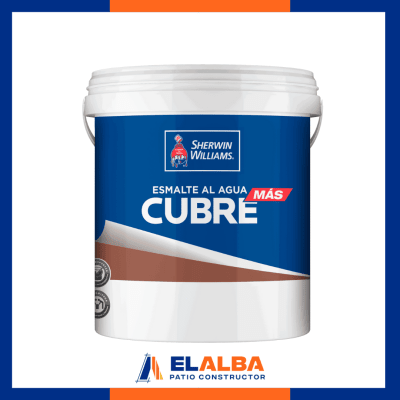 Esmalte Al Agua Cubre Mas Blanco Tineta (4 GL) SW1