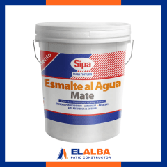 Esmalte Al Agua Mate Blanco Tineta (4 GL) Sipa