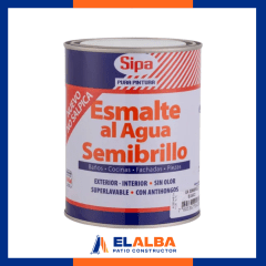 Esmalte Al Agua Semibrillo Blanco (1/4 GL) Sipa