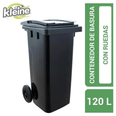 Contenedor Plástico  KLEINE con tapa y ruedas 120L 0