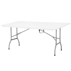 Mesa Plegable Just Home Collection  Tipo Maleta Rectangular 180 cm Blanco 0
