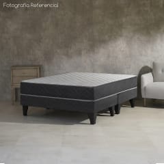 Cama Europea Apolo Black 2 plaza X190 BD + Respaldo 0