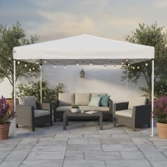 Toldo Plegable Just Home Collection  UV+50 3x3 metros Blanco