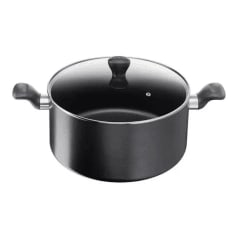 Olla antiadherente 30cm con tapa negro super cook g6 tefal, caja dañada 0