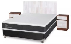 Box Spring Newortoped Cic 2 Plazas + Respaldo + 2 Veladores