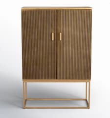 Bar decorativo de madera maciza Nerra de 2 puertas 0