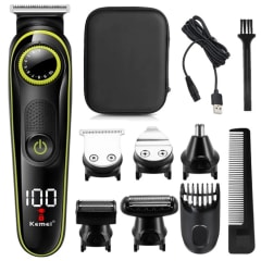 Cortadora pelo eléctrica Kemei 5 en 1 multifuncional hombres KM-696 Negro.
