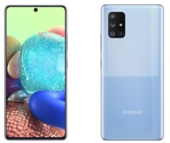 Celular Samsung Galaxy A71, 128GB, 5G, No toma 5G con Movistar y Wom Prism Cube Celeste-Reacondicionado