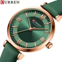 Reloj pulsera Curren 9079 con correa de cuero color verde