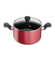 Juego de cocina tefal g6 super cook 9 piezas en rojo y negro, caja dañada