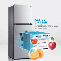 Refrigerador Top Freezer,  Midea Modelo Plata Mdrt346, 108 Litros  * Con abolladura * 4