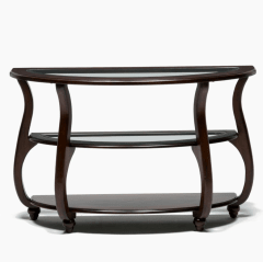 Arrimo Roberta Allen Cairo Semicircular Madera Y Cubierta Vidrio