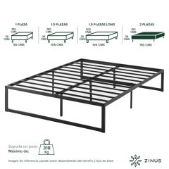 Base de cama ABEL Zinus 2 plazas 0