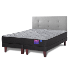 Cama Europea Therapedic Plus King + Respaldo Royal Gris Flex 0