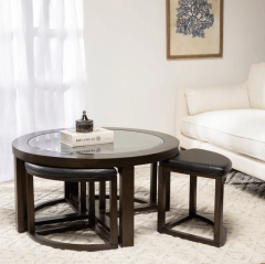 Mesa de Centro Roberta Allen Ricarda con 4 Poufs 0