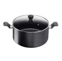 Olla Antiadherente 30cm Con Tapa Negro Super Cook G6 Tefal, caja con desgastes. 0