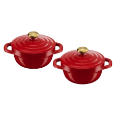 Set 2 ollas Tefal mini cocotte Air 11cm Rojo, caja con desgastes. 0