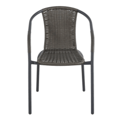 Silla De Jardin De Metal Y Ratan Pvc Marron Just Home Collection 0