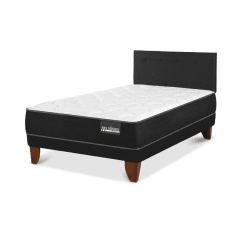 Cama Europea Belsogno Plus Black 2 Plazas Respaldoblack 0
