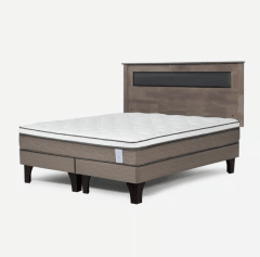 Cama Europea New Style 6 2 Plazas + Respaldo Ferrara Rosen 0