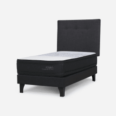 Cama Europea Tempo Plus 1.5 Plazas Respaldo New Bennet Rosen