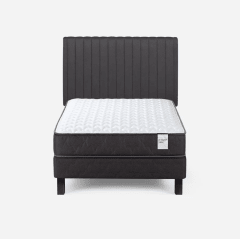 Cama Europea Wave 1 Plaza + Respaldo Lucio Grafito