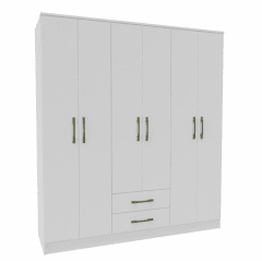 Clóset Pequim 6 Puertas 2 Cajónes 161.7x182.5x47 cm Blanco Vekka 0