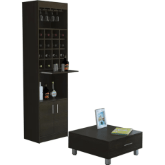 Combo bar kava + mesa de centro wengue Tuhome 0