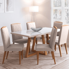 Juego De Comedor Mara 180 6 Sillas Daisy Decocasa 0