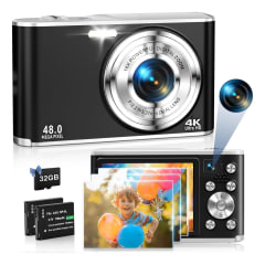 Cámara compacta 4K Pocket 48mp Dual Lens 16x Zoom - Negro
