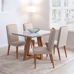 Juego De Comedor  Decocasa Mara 120 4 Sillas Daisy 0