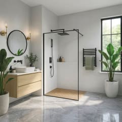 Mampara ducha Sensi Dacqua 100x195  fija borde negro 0