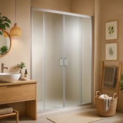Mampara Klipen corredera rectangular 140x198 cm vidrio templado