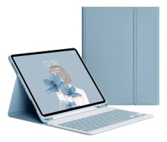 Funda y teclado compatible con Samsung Galaxy Tab A8 2021- Celeste 0