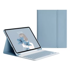 Funda teclado para Ipad 10.2 generacion 2019-2020-2021, Ipad Pro 2017-Celeste