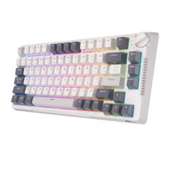 Teclado Mecánico Inalámbrico RK Royal Kludge H81 Blue Switch Blanco
