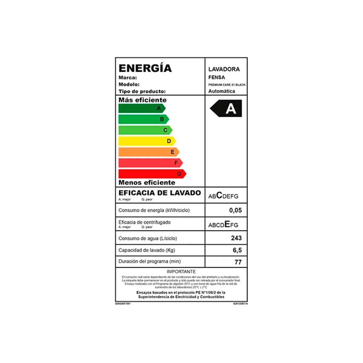 LAVADORA SUPERIOR FENSA 21 KG PREMIUM, caja generica5