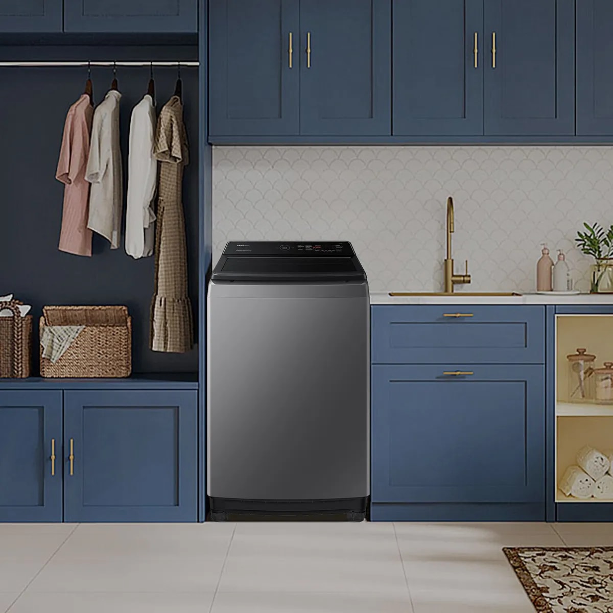 Lavadora Carga Superior 19 Kg Con Eco Bubble Gris WA19CG6441BDZS Samsung1