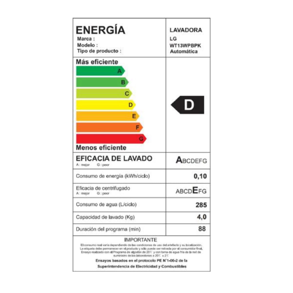 Lavadora carga superior LG WT13WPBPK 13Kg. Blanco4