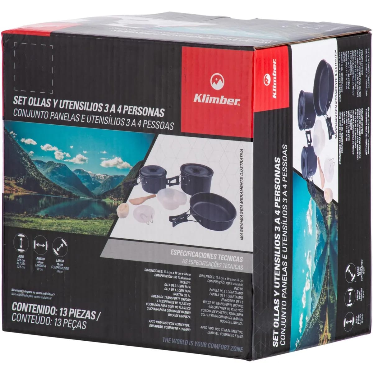 Set de Cocina y Utensilios Klimber  para Camping 4 Personas Metal 11 Pieza(s)5