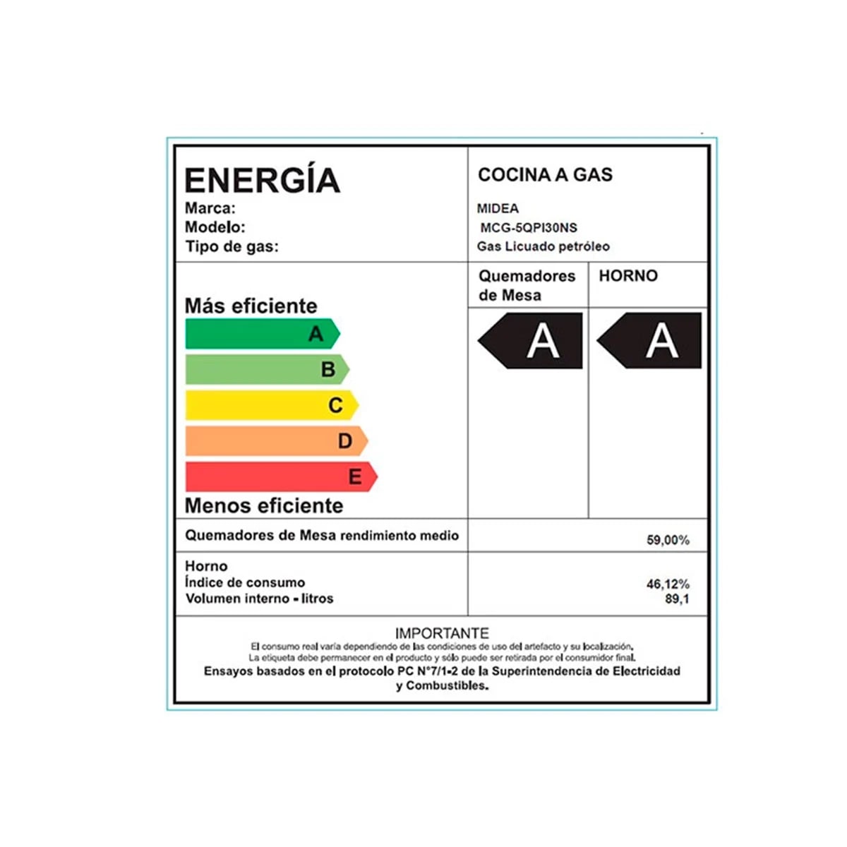 COCINA A GAS MIDEA MCG-5QPI30NS 5 PLATOS GRILL GRIS7