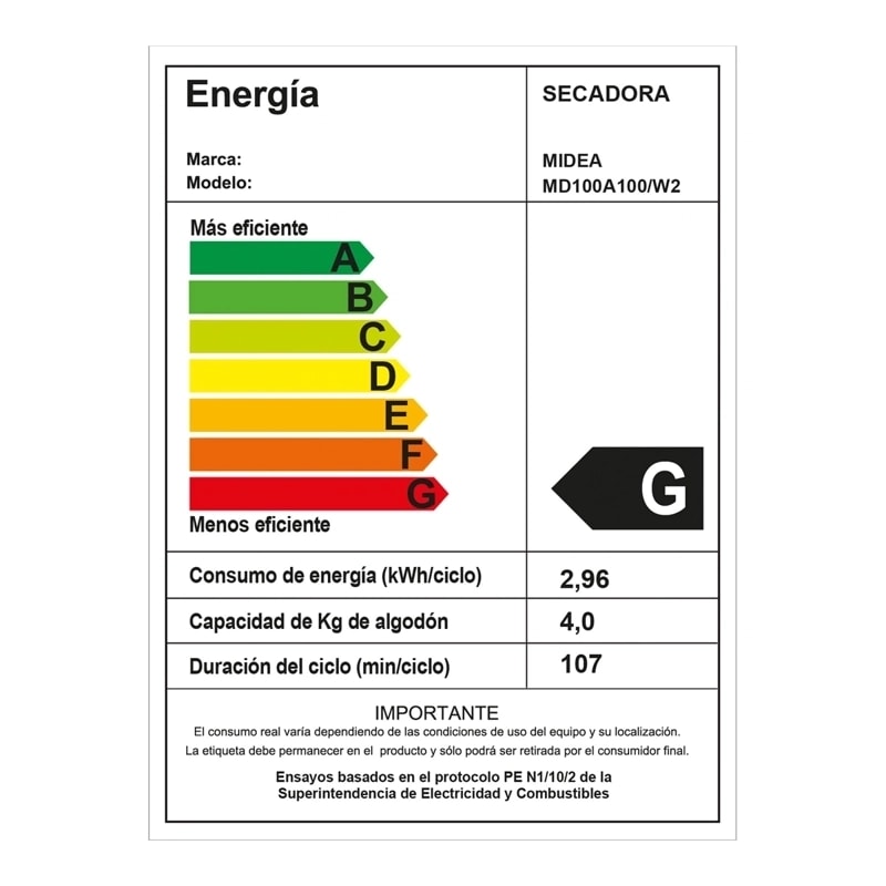 Secadora Eléctrica 10kg  MD100A100/W2 marca esquina izquierda6