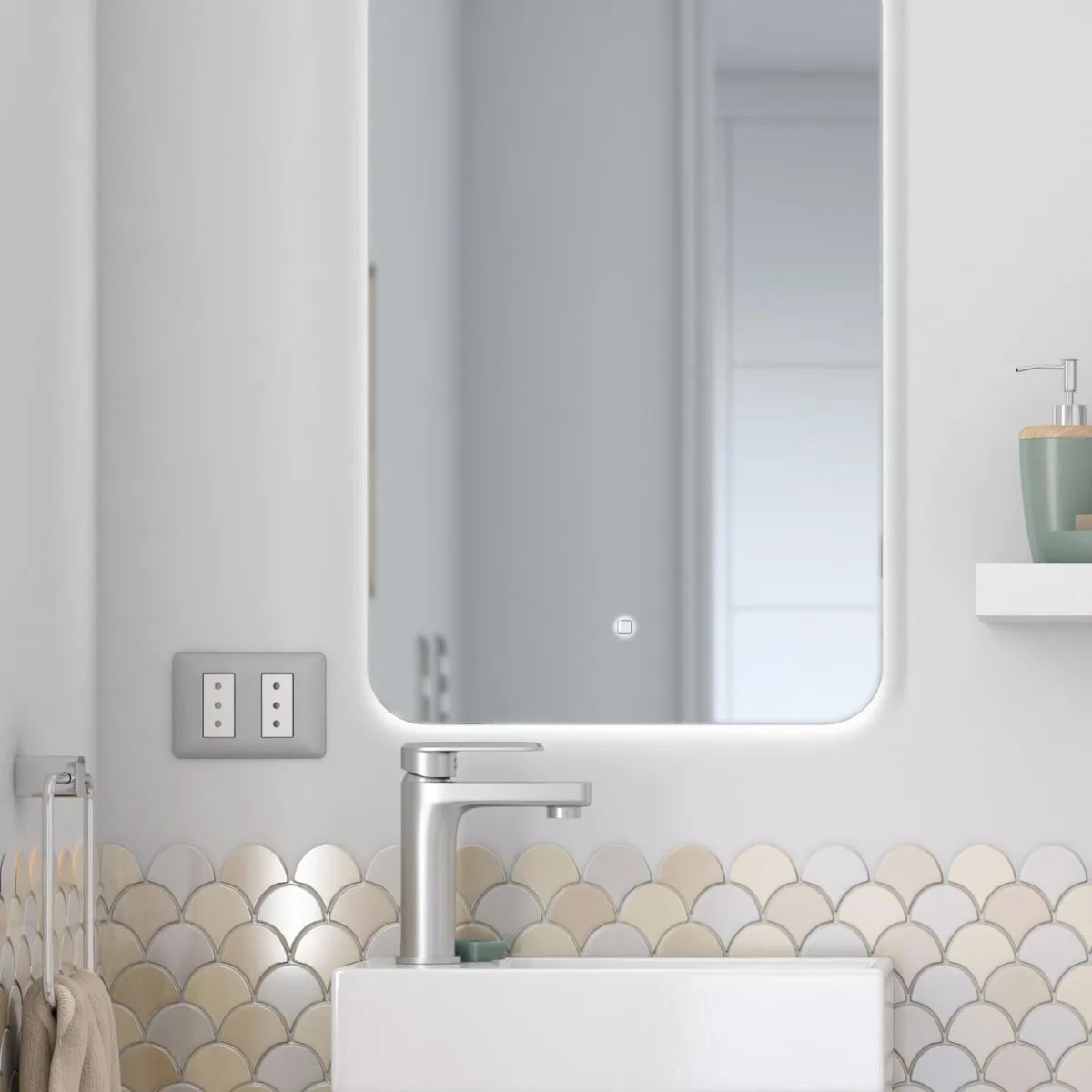 Espejo Los Angeles Sense Dacqua con luz led touch 40X60 cm1