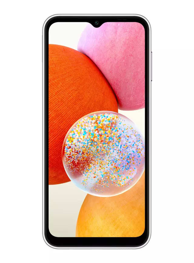 Celular Samsung Galaxy A14, 128GB, DUAL SIM, desgaste leves alrededor chasis, Awesome Silver-Reacondicionado1