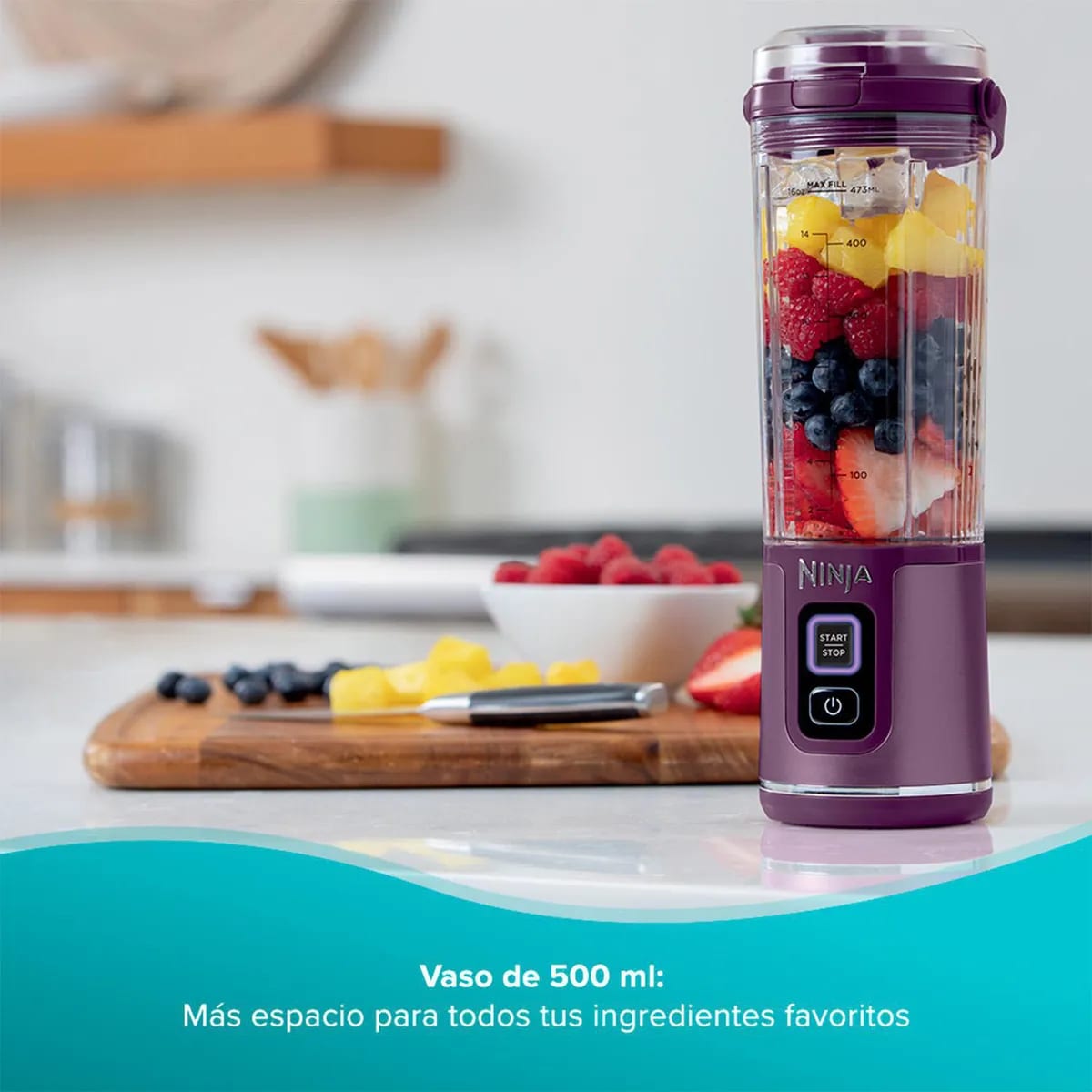 Licuadora Individual Inalámbrica Ninja  0.5 Litros Morado Blast Passion Fruit3