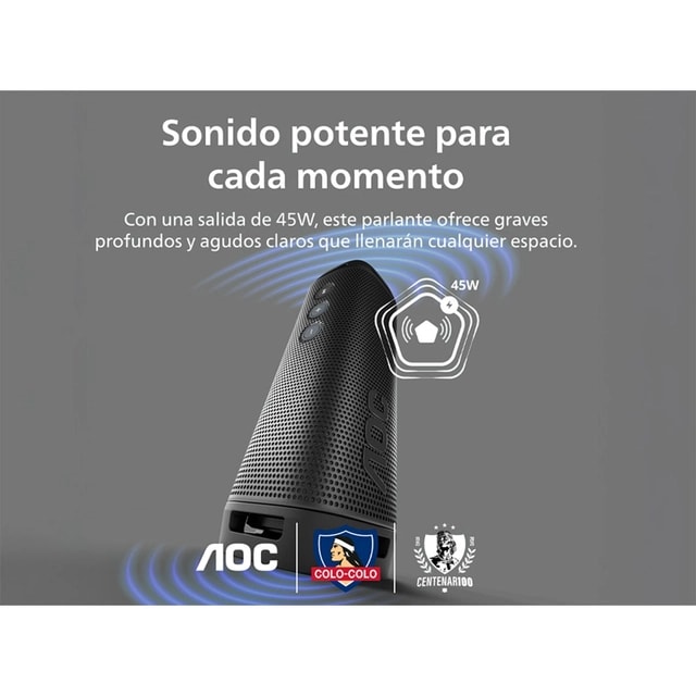 PARLANTE BLUETOOTH AOC CENTENARIO COLO-COLO NEGRO2