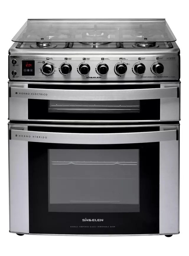 Cocina a Gas Sindelen   5 Quemadores Doble Horno Híbrida CH- caja con desgaste1