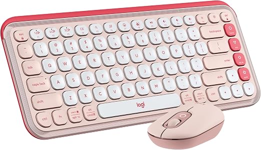 Teclado y Mouse inalámbrico Logitech POP Icon Color Rosa1