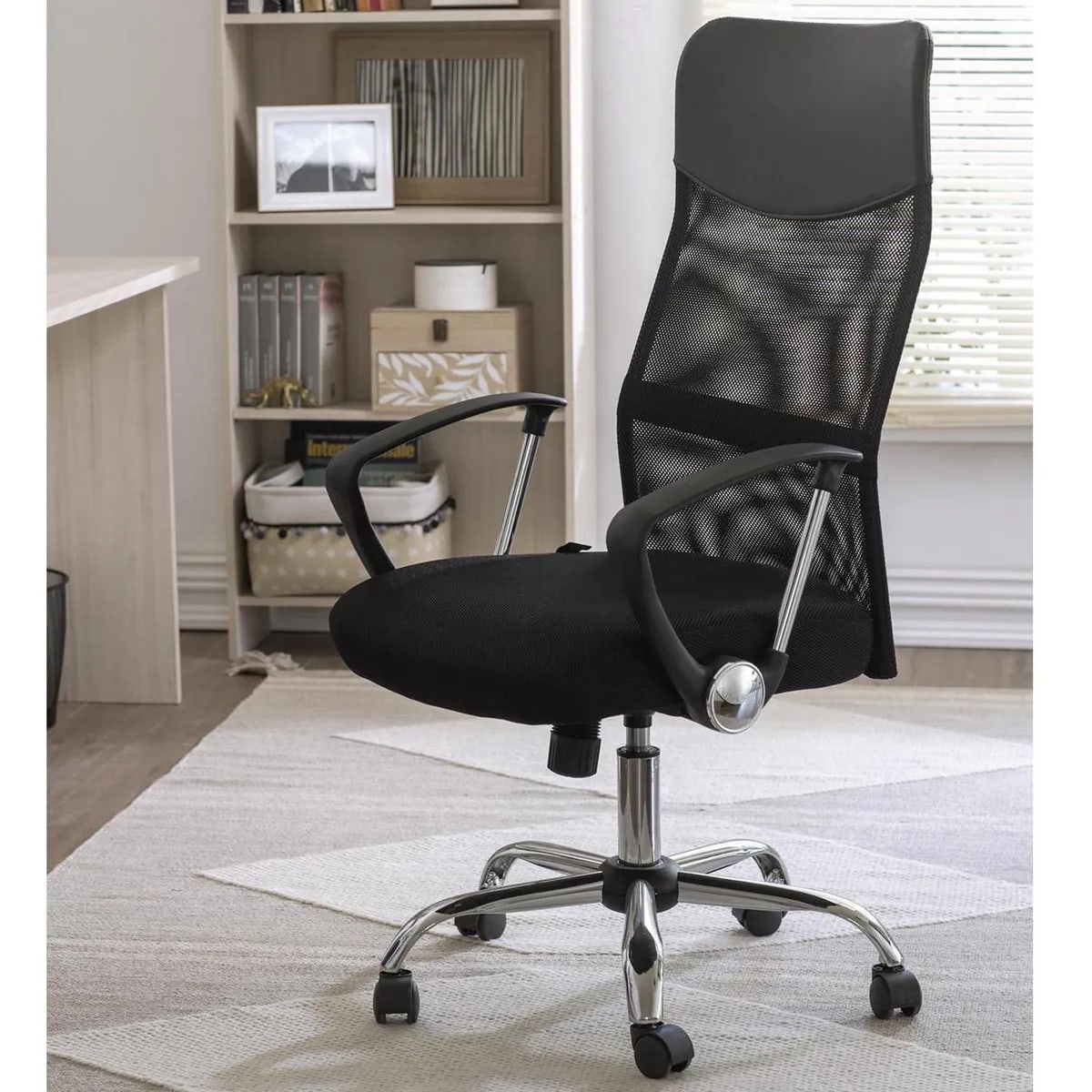 Silla Escritorio Ejecutiva Just Home Collection  Malla Negro1