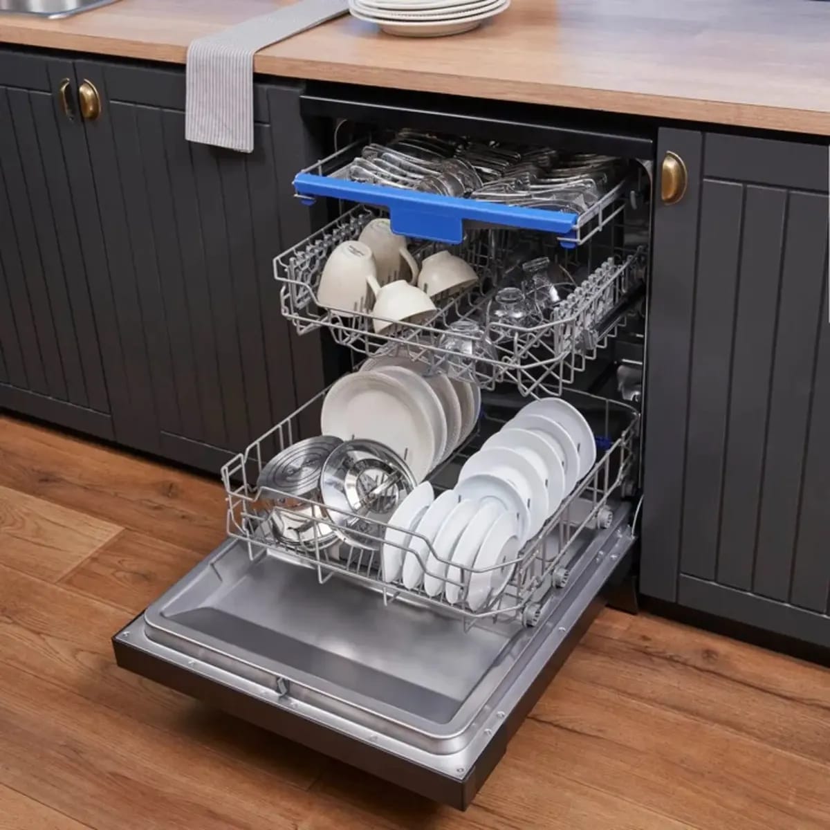 Lavavajillas Free Standing Fdv Prestige , WQP12-7635K, 14 Cubiertos Negro, Caja genérica4